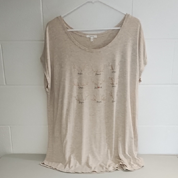 Oatmeal Christmas Soft Tee Shirt Top Reindeer Games Names Graphic - Picture 12 of 12